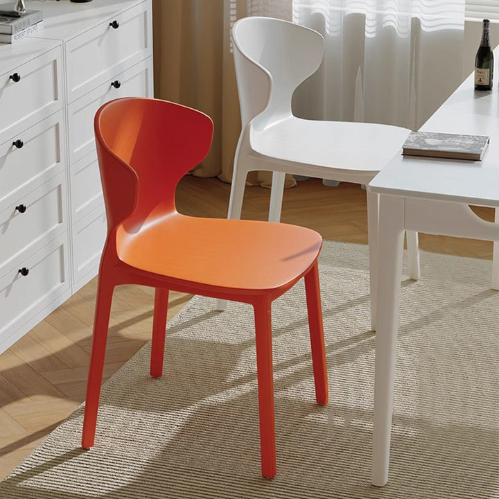 Moderner minimalistischer geometrischer PP-Kunststoff stapelbarer Esszimmerstuhl Rückenlehne ohne Armlehnen für Esszimmer 