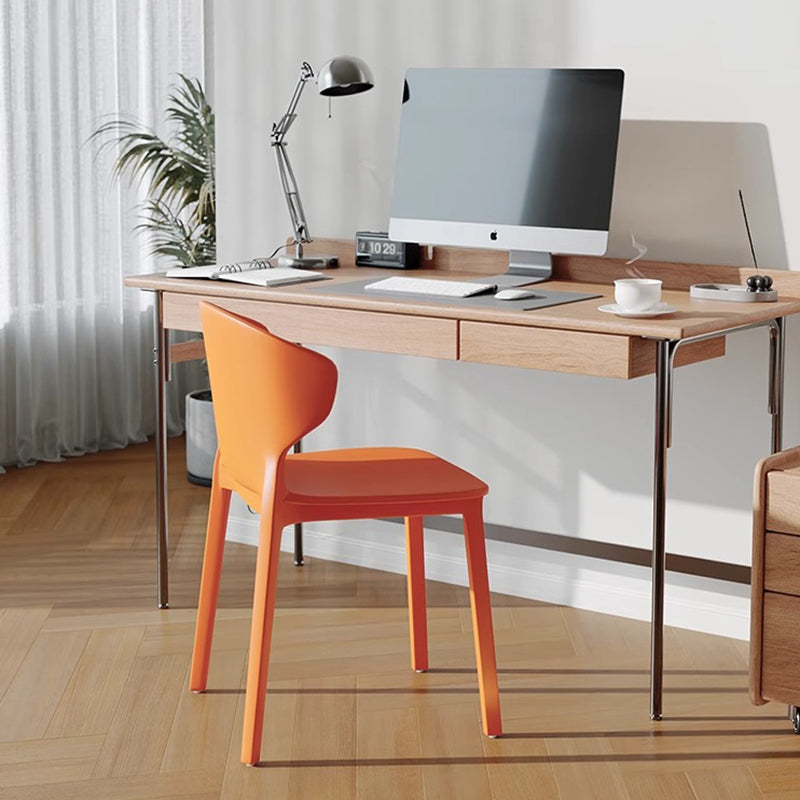 Moderner minimalistischer geometrischer PP-Kunststoff stapelbarer Esszimmerstuhl Rückenlehne ohne Armlehnen für Esszimmer 