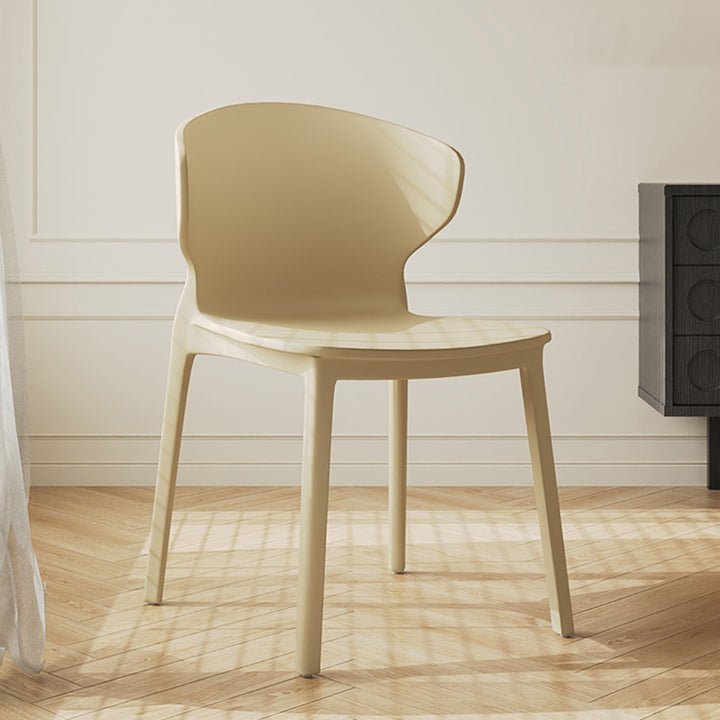 Moderner minimalistischer geometrischer PP-Kunststoff stapelbarer Esszimmerstuhl Rückenlehne ohne Armlehnen für Esszimmer 