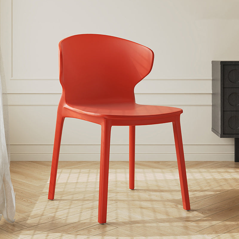 Moderner minimalistischer geometrischer PP-Kunststoff stapelbarer Esszimmerstuhl Rückenlehne ohne Armlehnen für Esszimmer 