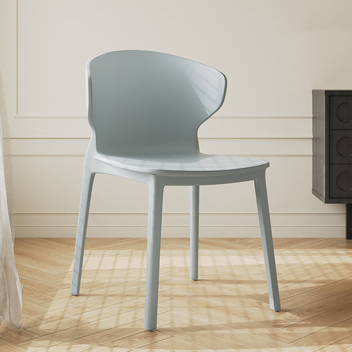 Moderner minimalistischer geometrischer PP-Kunststoff stapelbarer Esszimmerstuhl Rückenlehne ohne Armlehnen für Esszimmer 