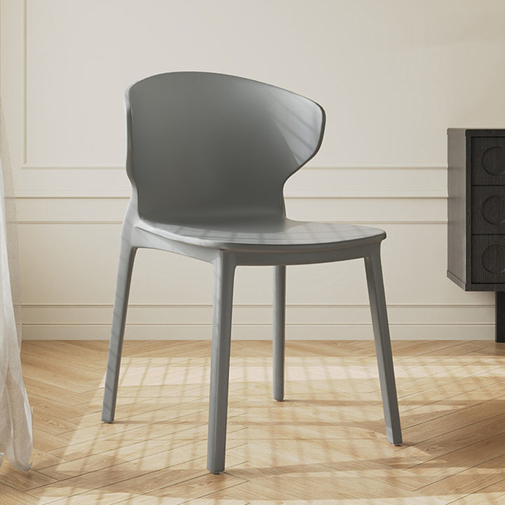 Moderner minimalistischer geometrischer PP-Kunststoff stapelbarer Esszimmerstuhl Rückenlehne ohne Armlehnen für Esszimmer 