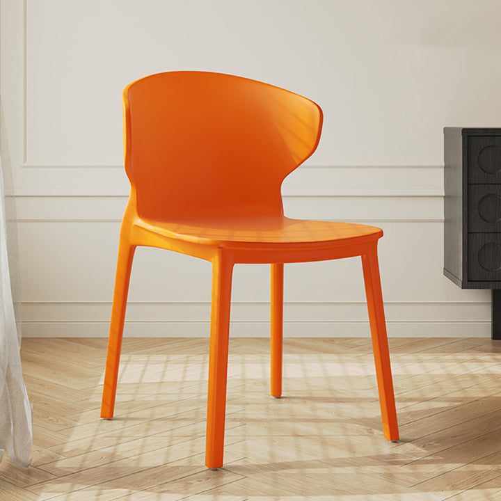 Moderner minimalistischer geometrischer PP-Kunststoff stapelbarer Esszimmerstuhl Rückenlehne ohne Armlehnen für Esszimmer 