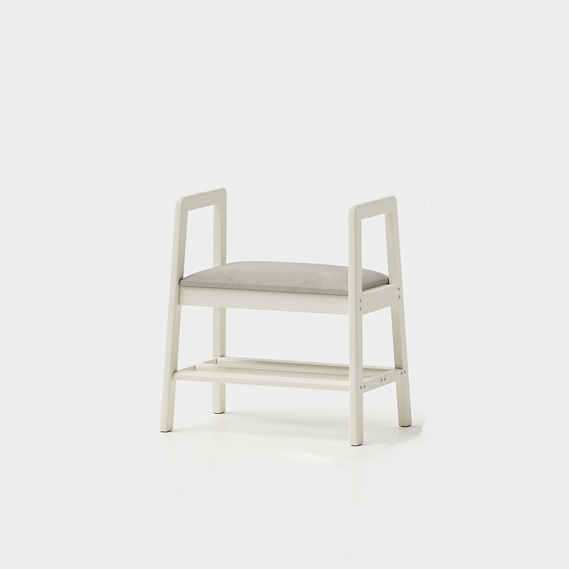 مقعد أحذية من الخشب المطاطي بتصميم عصري صناعي مع قماش تقني وإسفنج بدون مسند ذراع للممر 
