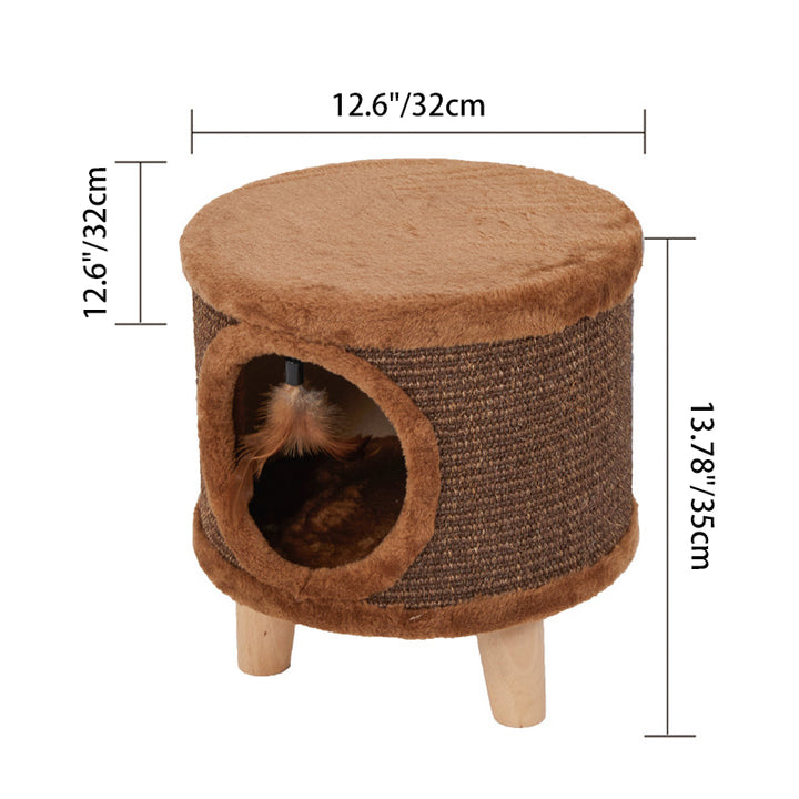 Moderner minimalistischer zylindrischer &amp; quadratischer Spanplatten-Flanell-Holz-Hocker für Mensch und Tier, ohne Rückenlehne, für das Wohnzimmer 