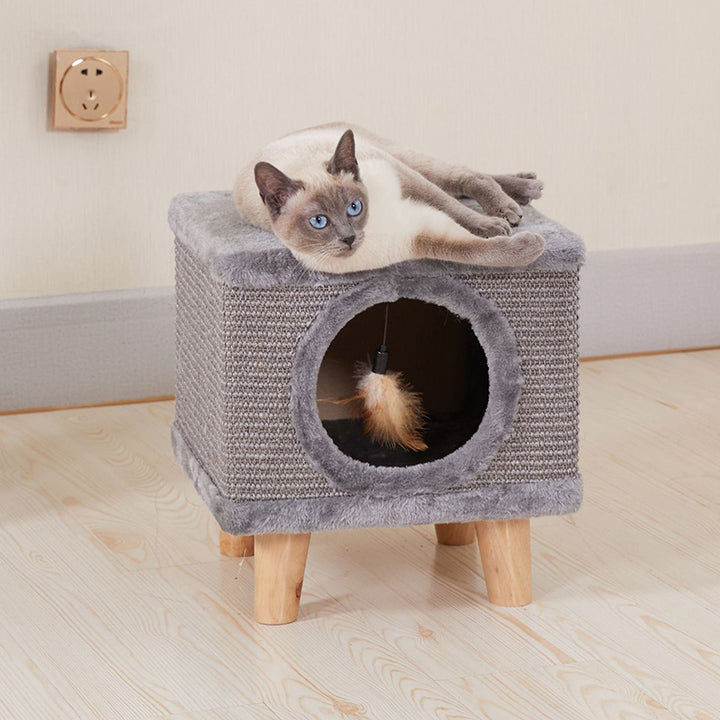 Moderner minimalistischer zylindrischer &amp; quadratischer Spanplatten-Flanell-Holz-Hocker für Mensch und Tier, ohne Rückenlehne, für das Wohnzimmer 