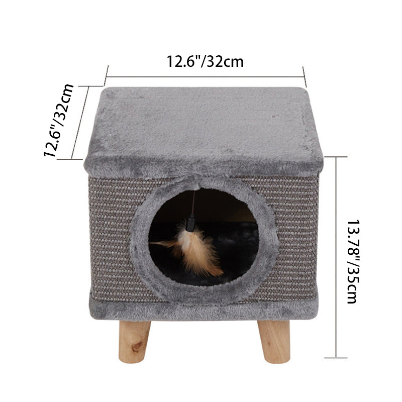 Moderner minimalistischer zylindrischer &amp; quadratischer Spanplatten-Flanell-Holz-Hocker für Mensch und Tier, ohne Rückenlehne, für das Wohnzimmer 