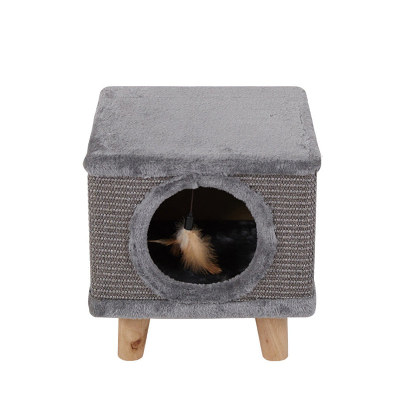 Moderner minimalistischer zylindrischer &amp; quadratischer Spanplatten-Flanell-Holz-Hocker für Mensch und Tier, ohne Rückenlehne, für das Wohnzimmer 