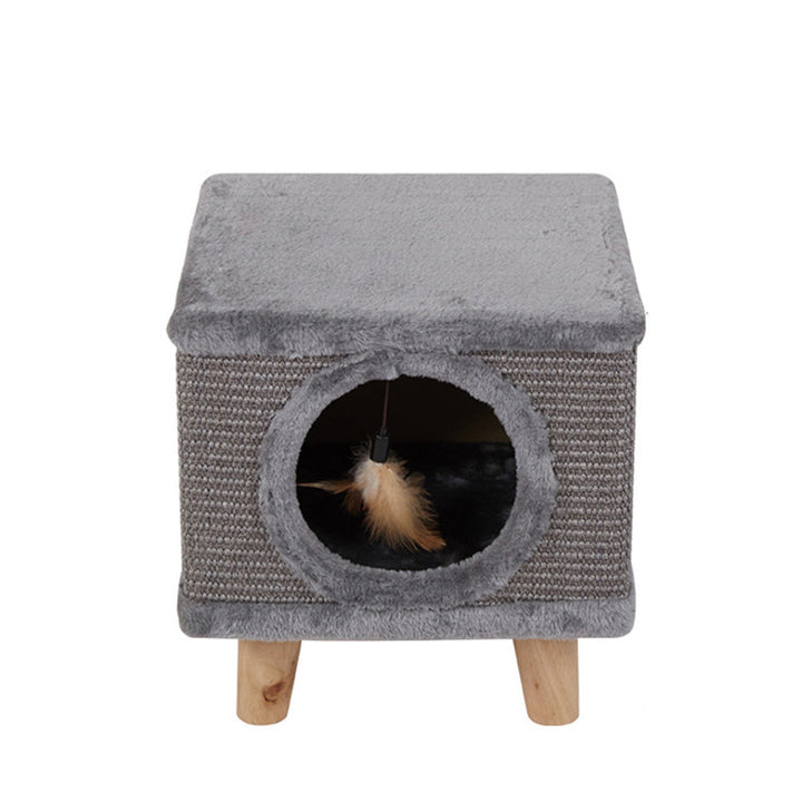 Moderner minimalistischer zylindrischer &amp; quadratischer Spanplatten-Flanell-Holz-Hocker für Mensch und Tier, ohne Rückenlehne, für das Wohnzimmer 