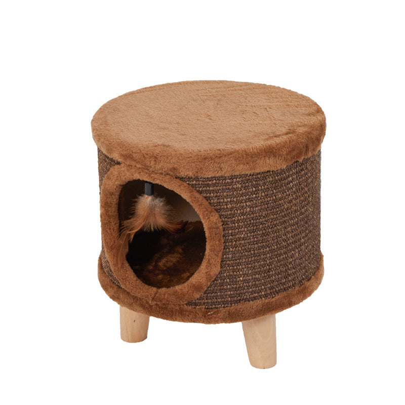 Moderner minimalistischer zylindrischer &amp; quadratischer Spanplatten-Flanell-Holz-Hocker für Mensch und Tier, ohne Rückenlehne, für das Wohnzimmer 