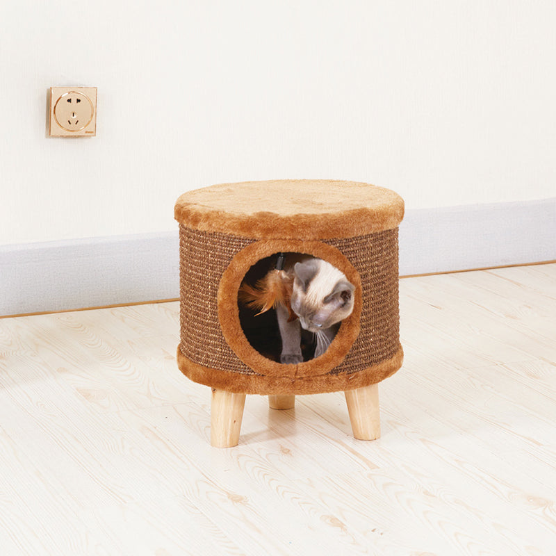 Moderner minimalistischer zylindrischer &amp; quadratischer Spanplatten-Flanell-Holz-Hocker für Mensch und Tier, ohne Rückenlehne, für das Wohnzimmer 