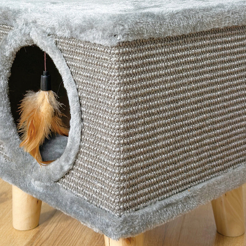 Moderner minimalistischer zylindrischer &amp; quadratischer Spanplatten-Flanell-Holz-Hocker für Mensch und Tier, ohne Rückenlehne, für das Wohnzimmer 