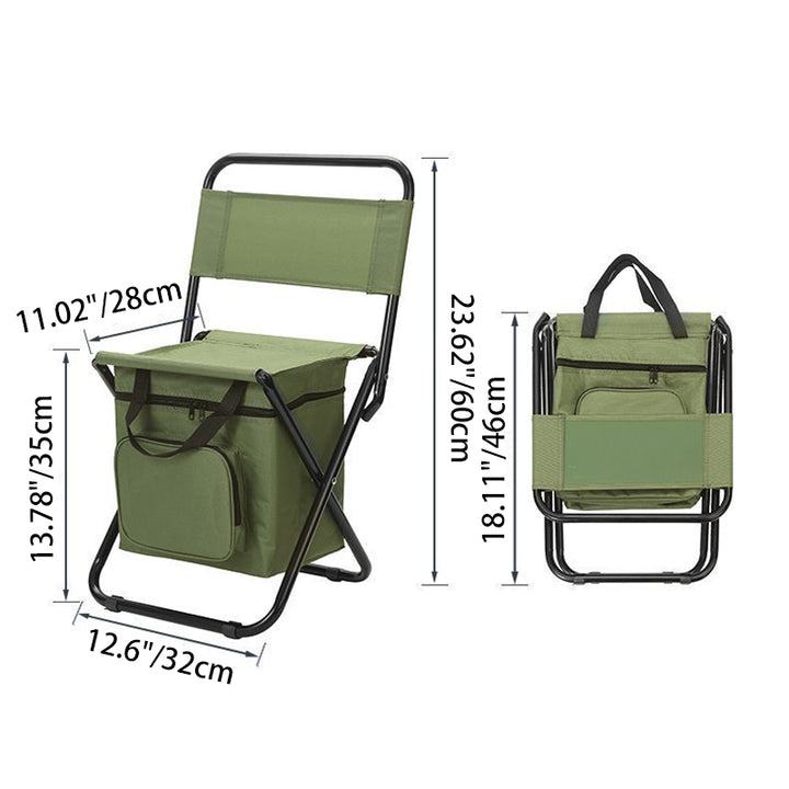 Contemporary Industrial Rectangular Oxford Fabric Steel Pipe Foldable Camping Chair Backrest Armless For Garden &amp; Outdoor Patio