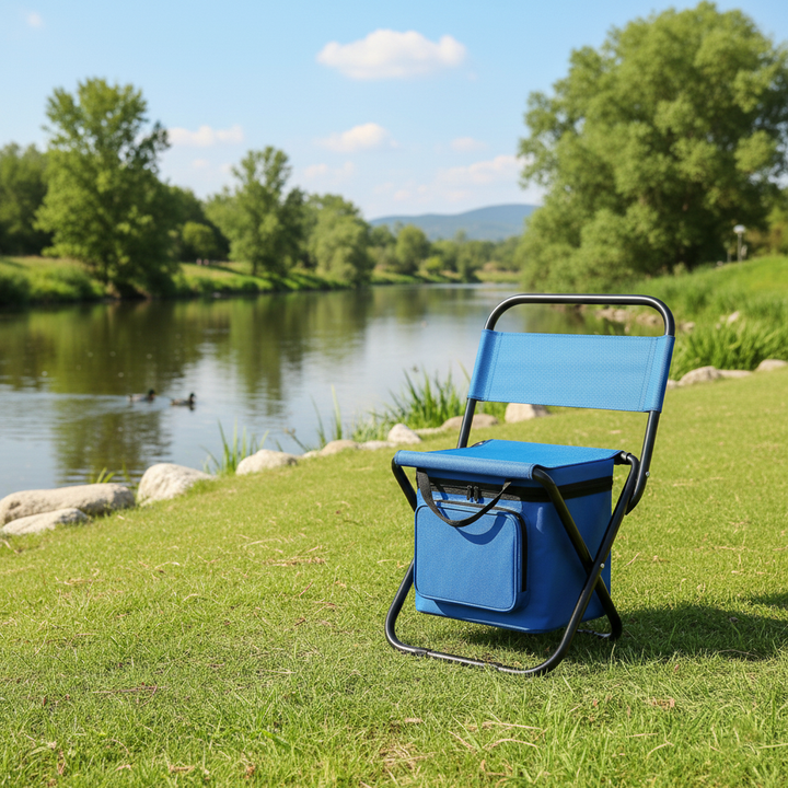 Contemporary Industrial Rectangular Oxford Fabric Steel Pipe Foldable Camping Chair Backrest Armless For Garden &amp; Outdoor Patio
