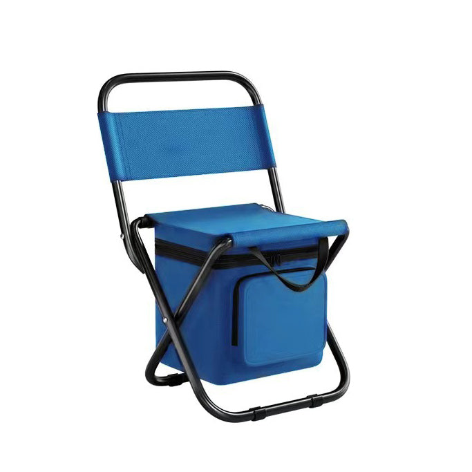 Contemporary Industrial Rectangular Oxford Fabric Steel Pipe Foldable Camping Chair Backrest Armless For Garden &amp; Outdoor Patio
