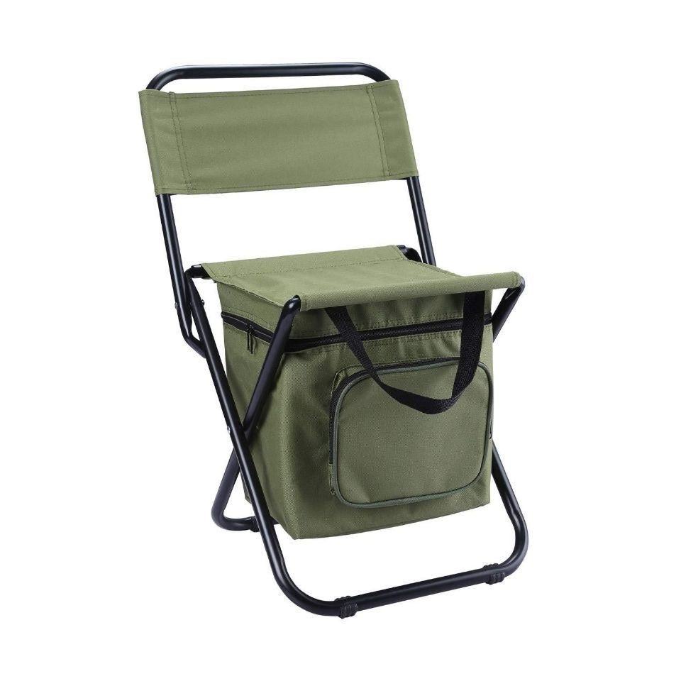 Contemporary Industrial Rectangular Oxford Fabric Steel Pipe Foldable Camping Chair Backrest Armless For Garden &amp; Outdoor Patio
