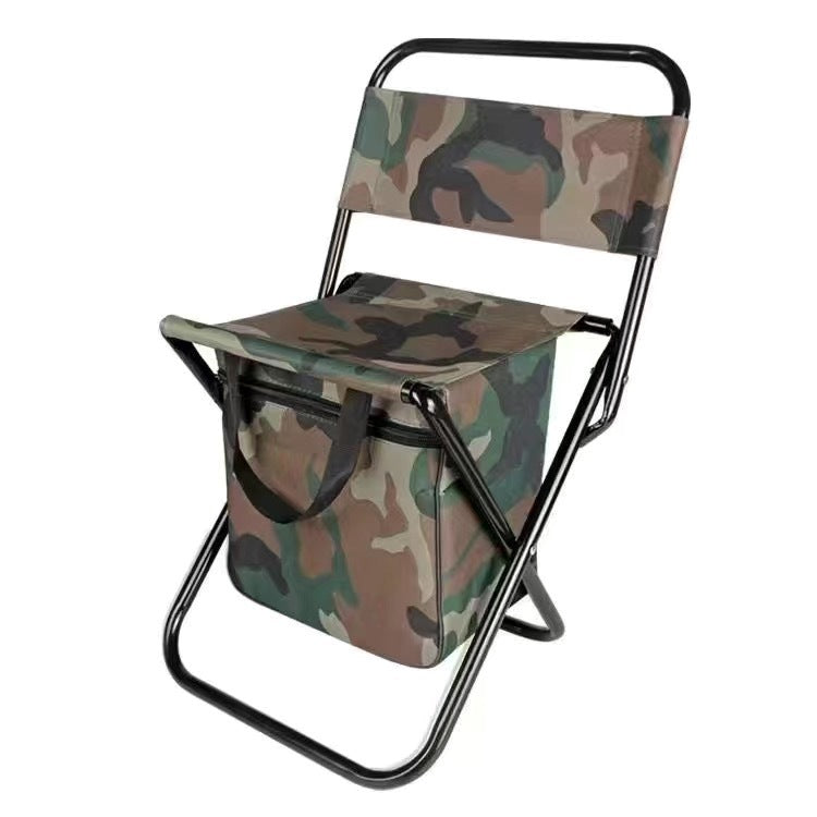 Contemporary Industrial Rectangular Oxford Fabric Steel Pipe Foldable Camping Chair Backrest Armless For Garden &amp; Outdoor Patio