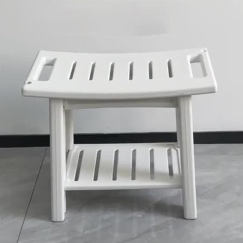 Petit tabouret bas sans dossier ni accoudoirs en plastique HDPE imperméable, rectangulaire incurvé, moderne et minimaliste, pour salle de bain 