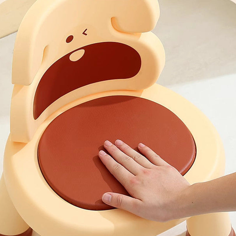 Moderner Art Deco Cartoon Hund-förmiger PP Kunststoff Kinderhocker Rückenlehne ohne Armlehnen für Wohnzimmer 
