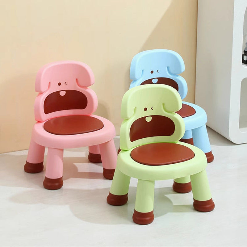 Moderner Art Deco Cartoon Hund-förmiger PP Kunststoff Kinderhocker Rückenlehne ohne Armlehnen für Wohnzimmer 