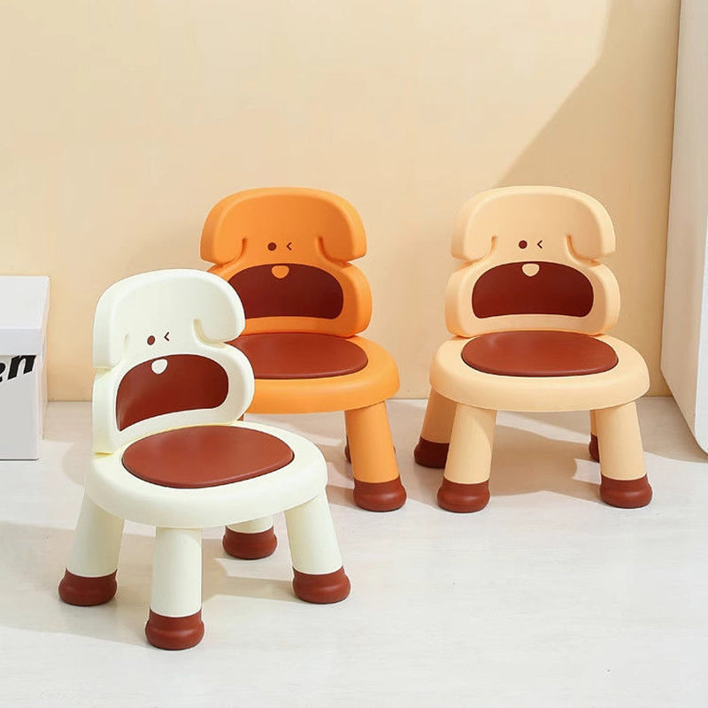 Moderner Art Deco Cartoon Hund-förmiger PP Kunststoff Kinderhocker Rückenlehne ohne Armlehnen für Wohnzimmer 