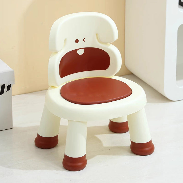 Moderner Art Deco Cartoon Hund-förmiger PP Kunststoff Kinderhocker Rückenlehne ohne Armlehnen für Wohnzimmer 