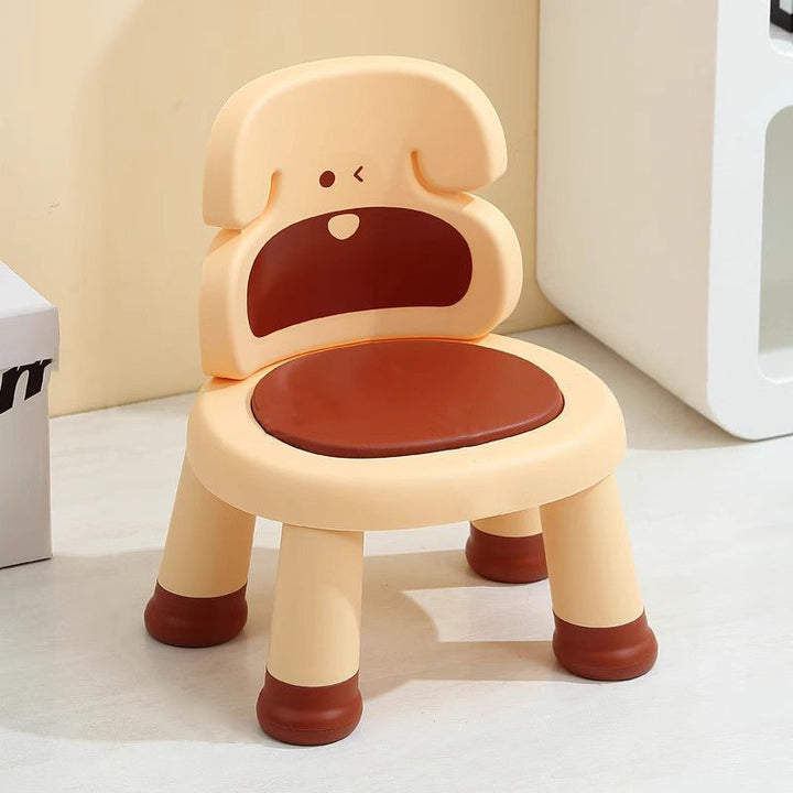 Moderner Art Deco Cartoon Hund-förmiger PP Kunststoff Kinderhocker Rückenlehne ohne Armlehnen für Wohnzimmer 