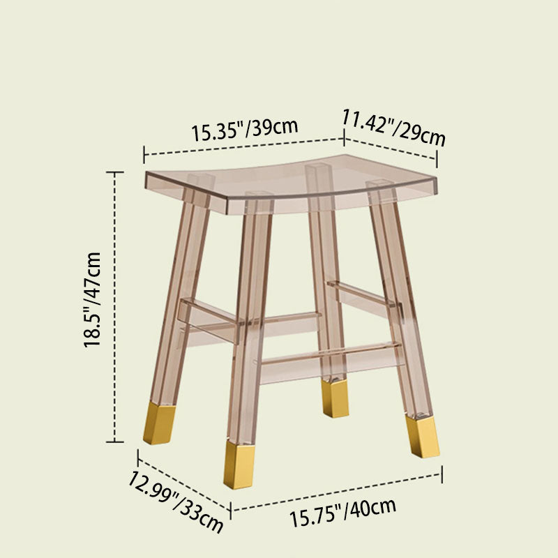 Modern Minimalist Rectangular PC Plastic Low Stool Backless Armless For Hallway &amp; Entryway