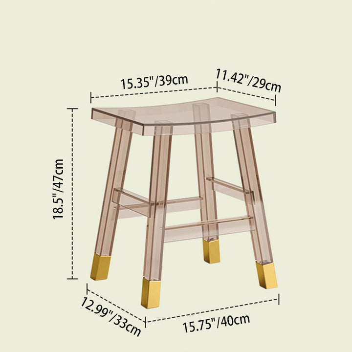 Modern Minimalist Rectangular PC Plastic Low Stool Backless Armless For Hallway &amp; Entryway
