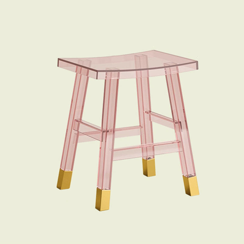 Modern Minimalist Rectangular PC Plastic Low Stool Backless Armless For Hallway &amp; Entryway