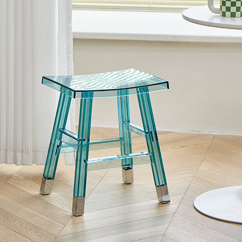 Modern Minimalist Rectangular PC Plastic Low Stool Backless Armless For Hallway &amp; Entryway