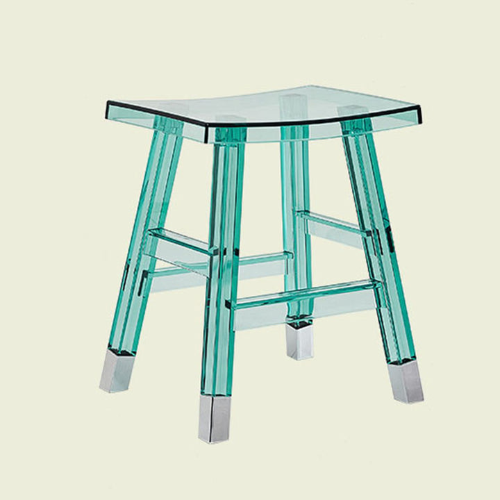 Modern Minimalist Rectangular PC Plastic Low Stool Backless Armless For Hallway &amp; Entryway