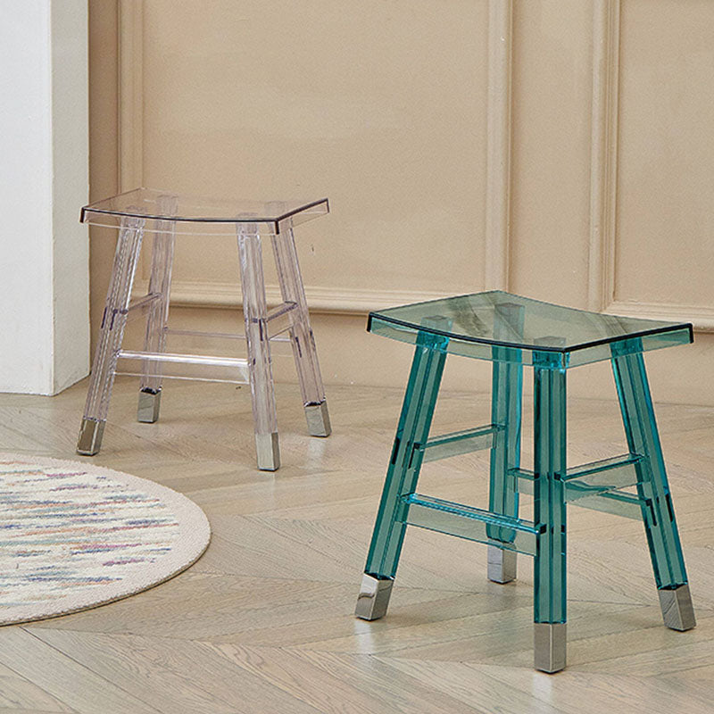 Modern Minimalist Rectangular PC Plastic Low Stool Backless Armless For Hallway &amp; Entryway