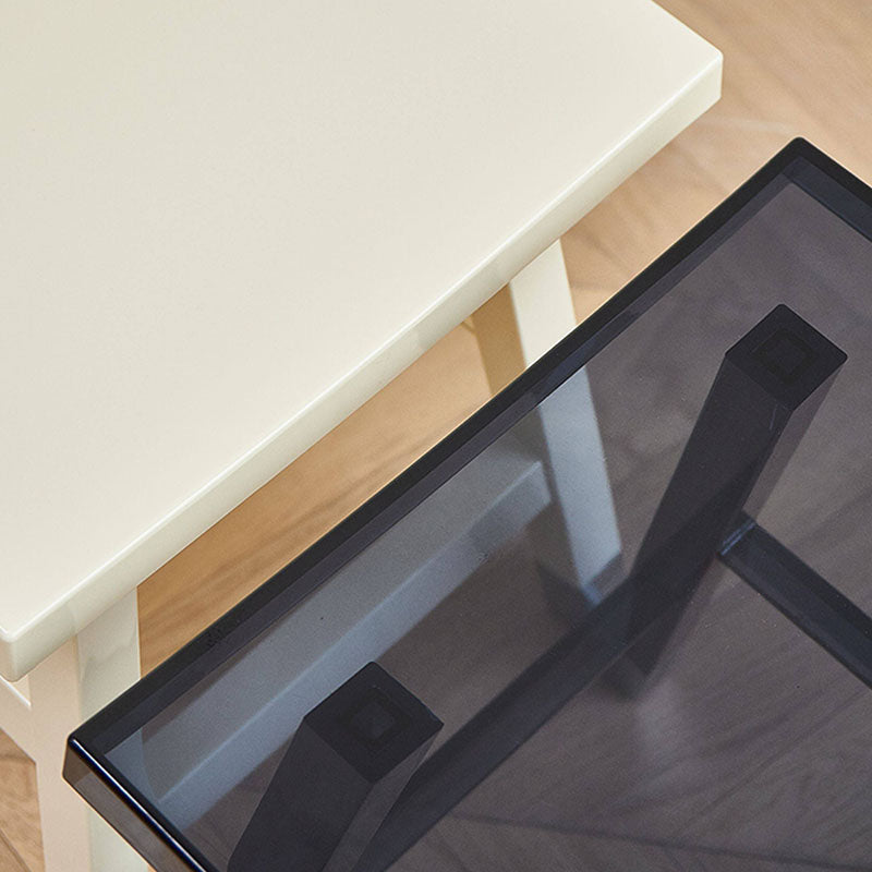 Modern Minimalist Rectangular PC Plastic Low Stool Backless Armless For Hallway &amp; Entryway