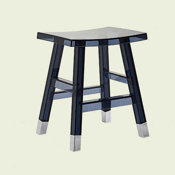 Modern Minimalist Rectangular PC Plastic Low Stool Backless Armless For Hallway &amp; Entryway