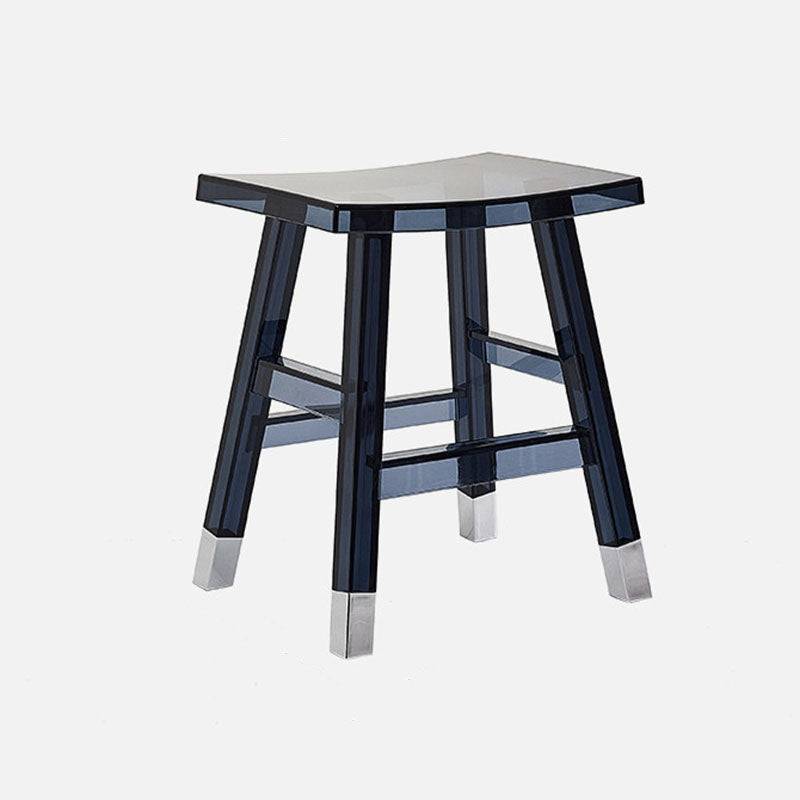 Modern Minimalist Rectangular PC Plastic Low Stool Backless Armless For Hallway &amp; Entryway