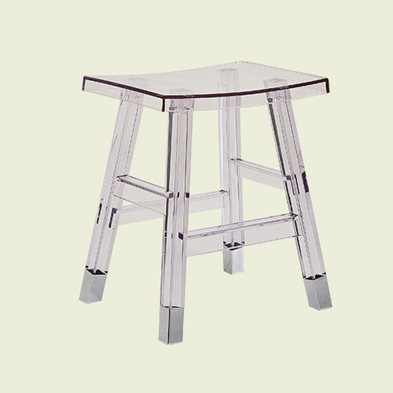 Modern Minimalist Rectangular PC Plastic Low Stool Backless Armless For Hallway &amp; Entryway