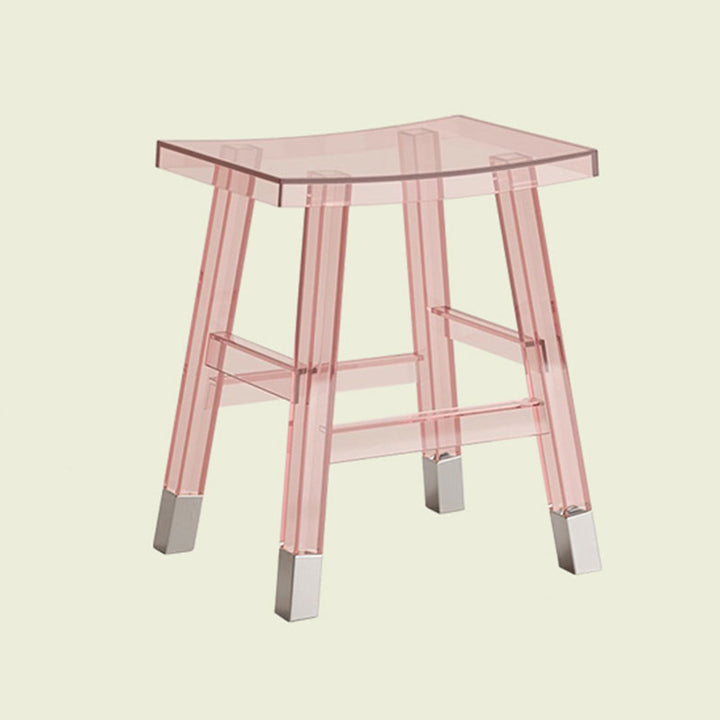 Modern Minimalist Rectangular PC Plastic Low Stool Backless Armless For Hallway &amp; Entryway