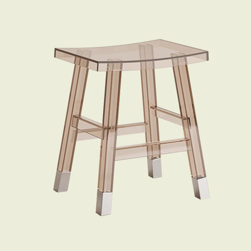 Modern Minimalist Rectangular PC Plastic Low Stool Backless Armless For Hallway &amp; Entryway