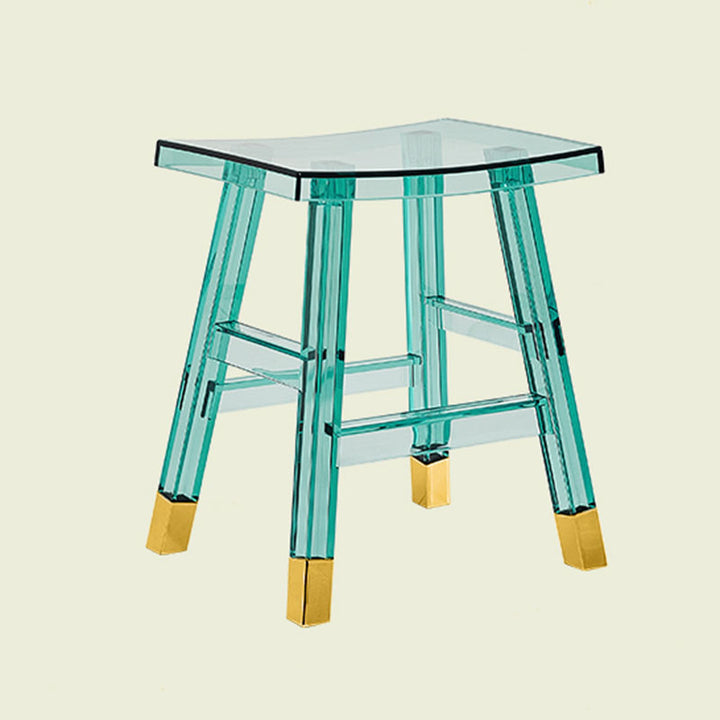Modern Minimalist Rectangular PC Plastic Low Stool Backless Armless For Hallway &amp; Entryway