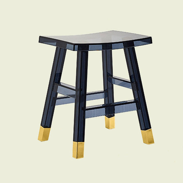 Modern Minimalist Rectangular PC Plastic Low Stool Backless Armless For Hallway &amp; Entryway