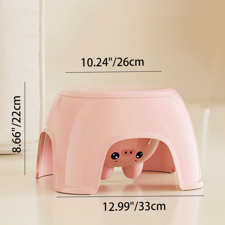 Tabouret bas sans dossier ni accoudoirs, ovale contemporain en plastique PP antidérapant, pour enfants, pour salon et entrée 