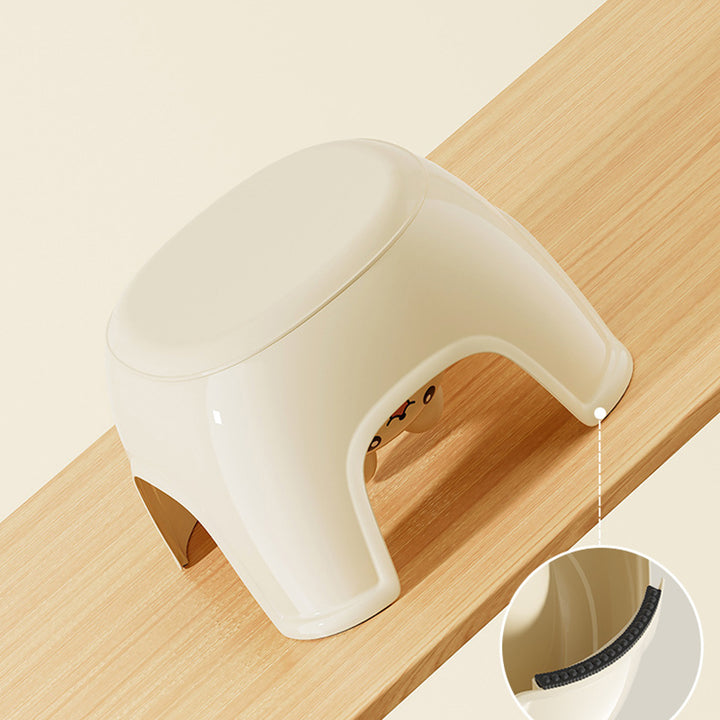 Tabouret bas sans dossier ni accoudoirs, ovale contemporain en plastique PP antidérapant, pour enfants, pour salon et entrée 