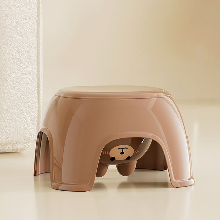 Tabouret bas sans dossier ni accoudoirs, ovale contemporain en plastique PP antidérapant, pour enfants, pour salon et entrée 