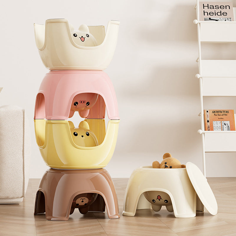 Tabouret bas sans dossier ni accoudoirs, ovale contemporain en plastique PP antidérapant, pour enfants, pour salon et entrée 