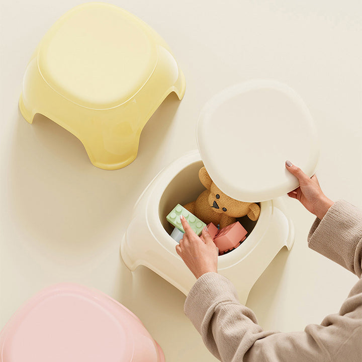 Tabouret bas sans dossier ni accoudoirs, ovale contemporain en plastique PP antidérapant, pour enfants, pour salon et entrée 