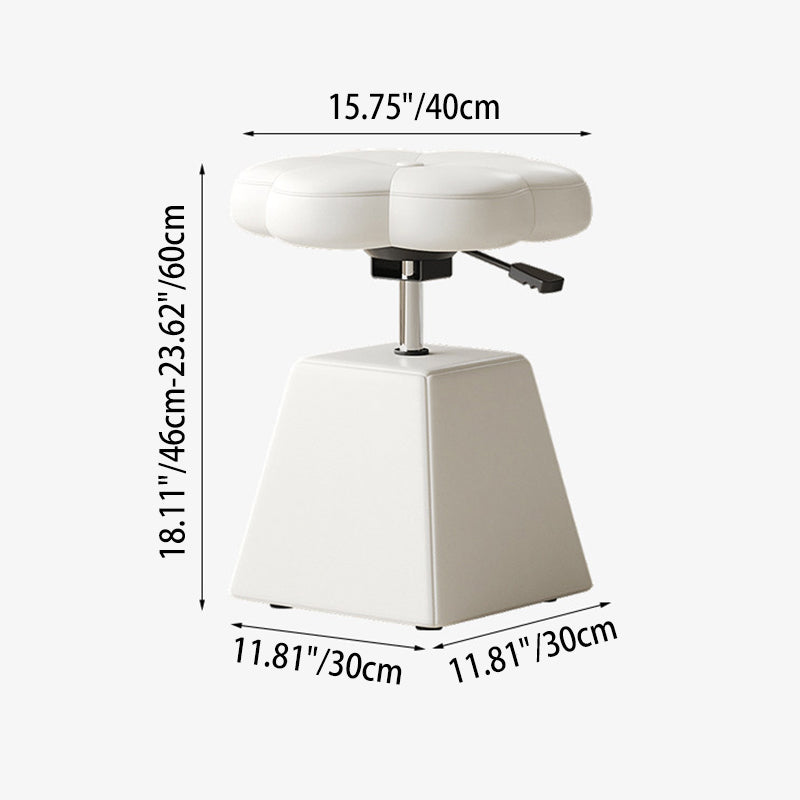 Tabouret de coiffeuse pivotant, relevable, sans dossier ni accoudoirs, en bois et mousse, en similicuir PU floral français traditionnel, pour chambre à coucher 