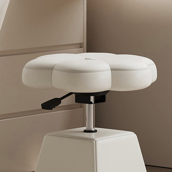 Tabouret de coiffeuse pivotant, relevable, sans dossier ni accoudoirs, en bois et mousse, en similicuir PU floral français traditionnel, pour chambre à coucher 