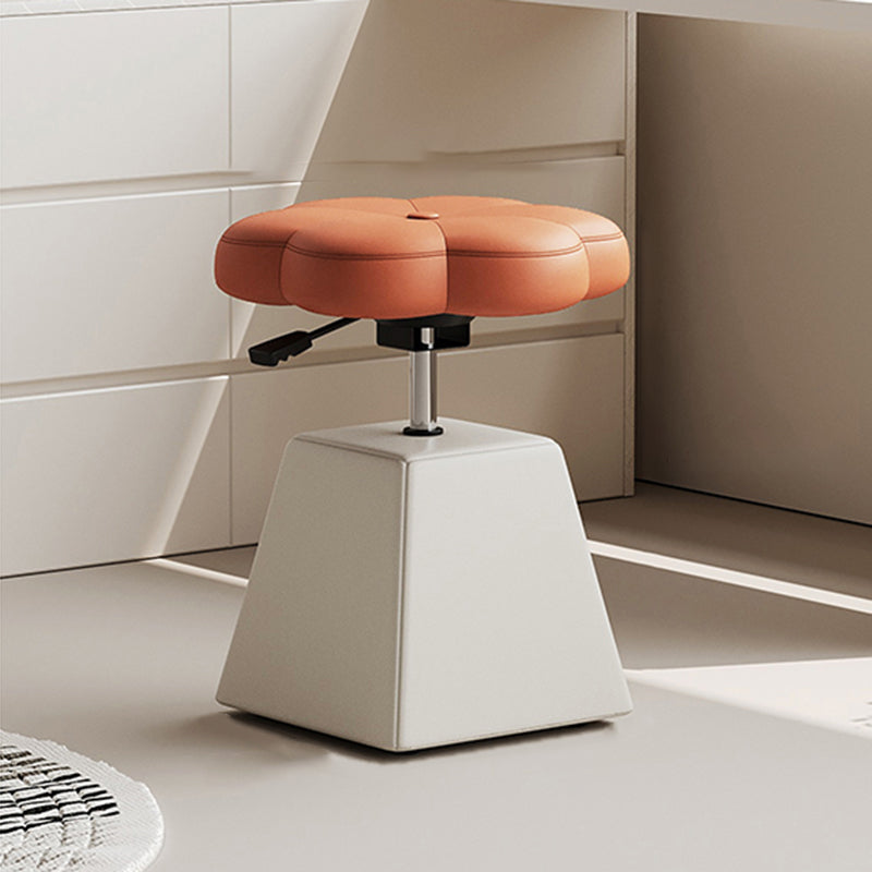 Tabouret de coiffeuse pivotant, relevable, sans dossier ni accoudoirs, en bois et mousse, en similicuir PU floral français traditionnel, pour chambre à coucher 