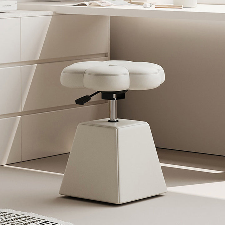 Tabouret de coiffeuse pivotant, relevable, sans dossier ni accoudoirs, en bois et mousse, en similicuir PU floral français traditionnel, pour chambre à coucher 